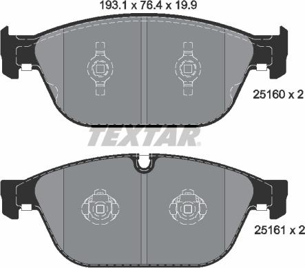 Textar 2516002 — Zestaw klocków hamulcowych, hamulce tarczowe