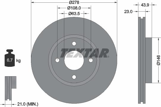 Textar 92252403 — Tarcza hamulcowa