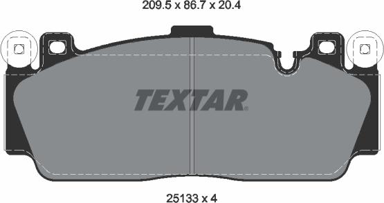 Textar 2513301 — Zestaw klocków hamulcowych, hamulce tarczowe