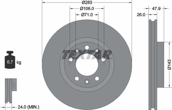 Textar 92267903 — Tarcza hamulcowa