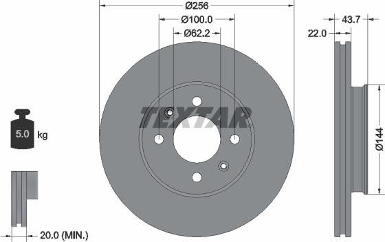 Textar 92304603 — Tarcza hamulcowa