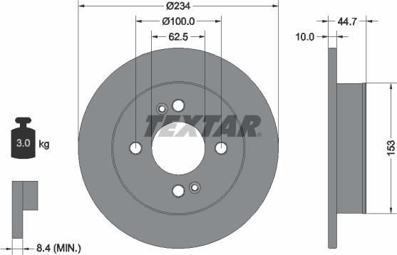 Textar 92291603 — Tarcza hamulcowa