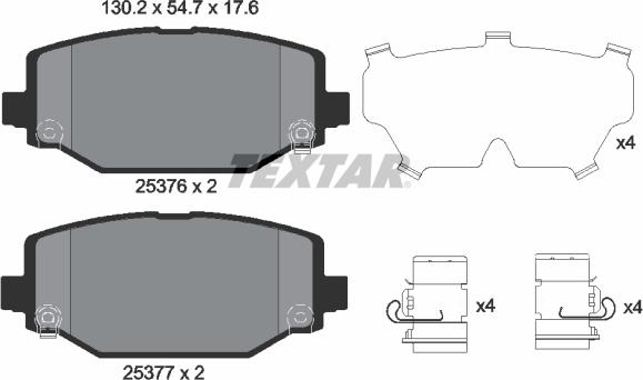 Textar 2537601 — Zestaw klocków hamulcowych, hamulce tarczowe