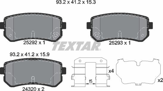 Textar 2529201 — Zestaw klocków hamulcowych, hamulce tarczowe
