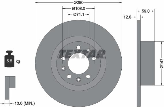 Textar 92313603 — Tarcza hamulcowa