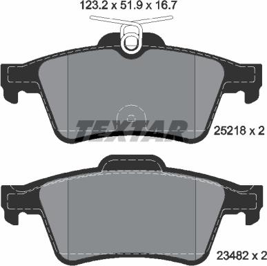 Textar 2521801 — Zestaw klocków hamulcowych, hamulce tarczowe