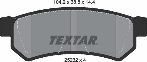 Textar 2523201 — Zestaw klocków hamulcowych, hamulce tarczowe