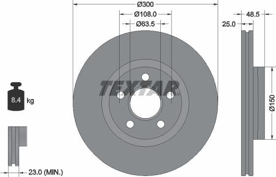 Textar 92326003 — Tarcza hamulcowa