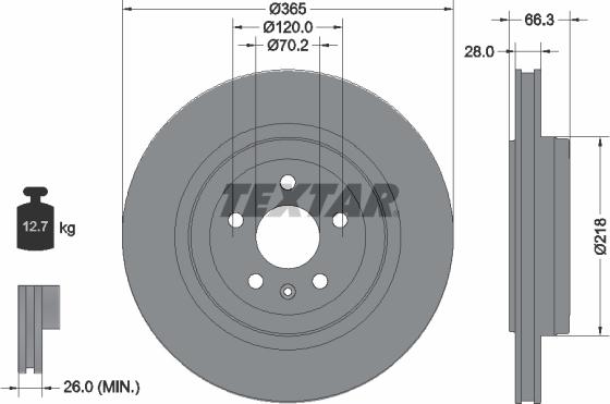 Textar 92313803 — Tarcza hamulcowa