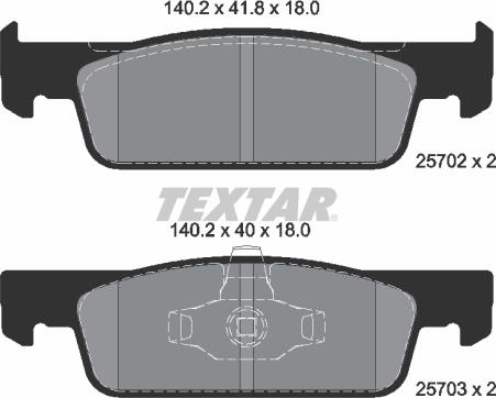 Textar 2570201 — Zestaw klocków hamulcowych, hamulce tarczowe