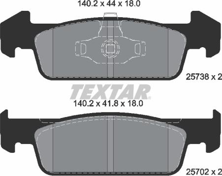 Textar 2573801 — Zestaw klocków hamulcowych, hamulce tarczowe