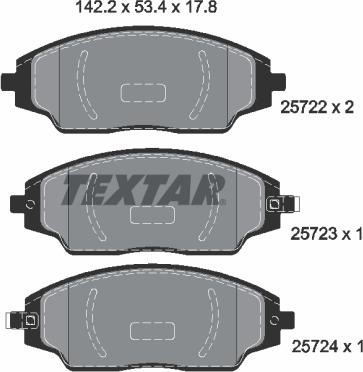 Textar 2572201 — Zestaw klocków hamulcowych, hamulce tarczowe