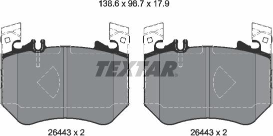 Textar 2644301 — Zestaw klocków hamulcowych, hamulce tarczowe
