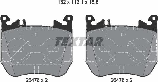 Textar 2647601 — Zestaw klocków hamulcowych, hamulce tarczowe