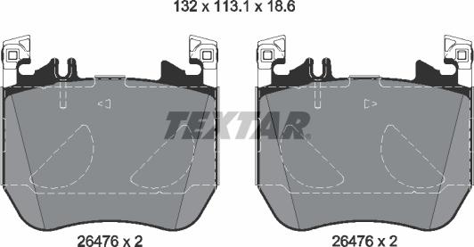 Textar 2647602 — Zestaw klocków hamulcowych, hamulce tarczowe