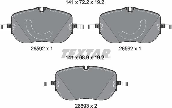 Textar 2659201 — Zestaw klocków hamulcowych, hamulce tarczowe