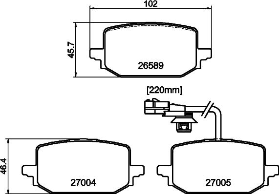 Textar 2658902 — Zestaw klocków hamulcowych, hamulce tarczowe