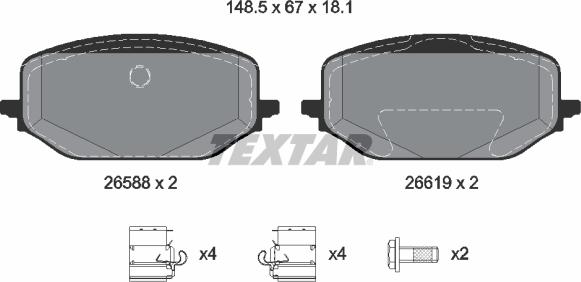 Textar 2658801 - KLOCKI HAM. CITROEN P. BERLINGO-C5 1.2-1.6 21-