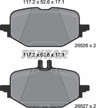 Textar 2652601 — Zestaw klocków hamulcowych, hamulce tarczowe