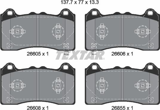 Textar 2660501 — Zestaw klocków hamulcowych, hamulce tarczowe