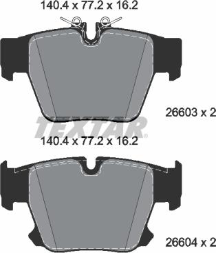Textar 2660301 — Zestaw klocków hamulcowych, hamulce tarczowe