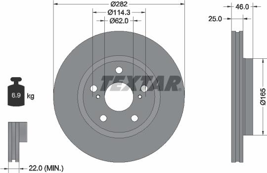 Textar 92341103 — Tarcza hamulcowa