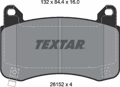 Textar 2615201 — Zestaw klocków hamulcowych, hamulce tarczowe