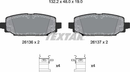 Textar 2613601 — Zestaw klocków hamulcowych, hamulce tarczowe