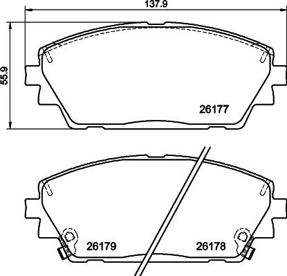 Textar 2617701 — Zestaw klocków hamulcowych, hamulce tarczowe