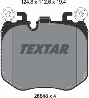 Textar 2684801 — Zestaw klocków hamulcowych, hamulce tarczowe