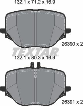 Textar 2639001 — Zestaw klocków hamulcowych, hamulce tarczowe