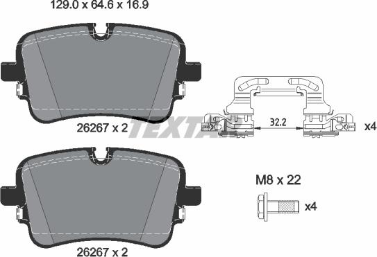 Textar 2626701 — Zestaw klocków hamulcowych, hamulce tarczowe