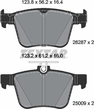 Textar 2628701 — Zestaw klocków hamulcowych, hamulce tarczowe