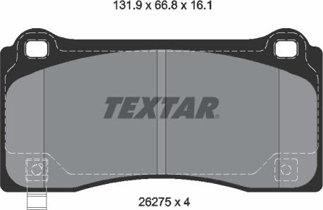Textar 2627501 — Zestaw klocków hamulcowych, hamulce tarczowe
