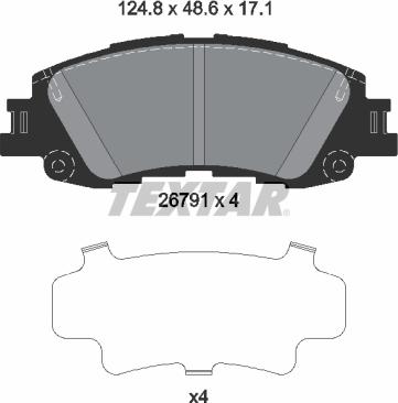Textar 2679101 — Zestaw klocków hamulcowych, hamulce tarczowe