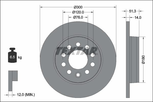 Textar 92345203 — Tarcza hamulcowa