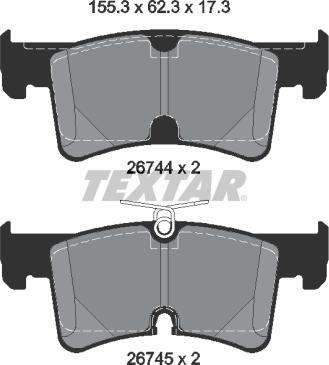 Textar 2674401 — Zestaw klocków hamulcowych, hamulce tarczowe