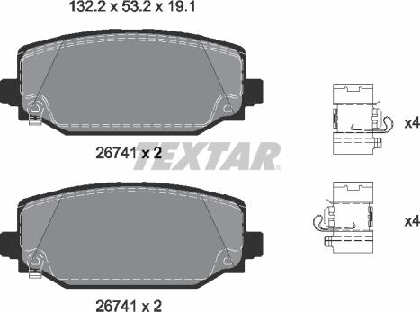 Textar 2674101 — Zestaw klocków hamulcowych, hamulce tarczowe