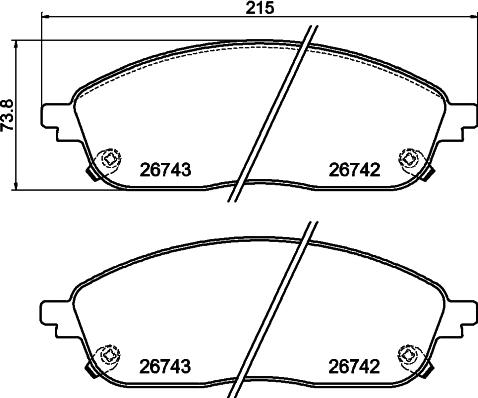 Textar 2674201 — Zestaw klocków hamulcowych, hamulce tarczowe