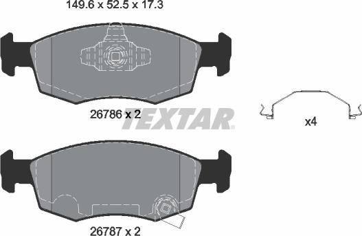 Textar 2678601 — Zestaw klocków hamulcowych, hamulce tarczowe