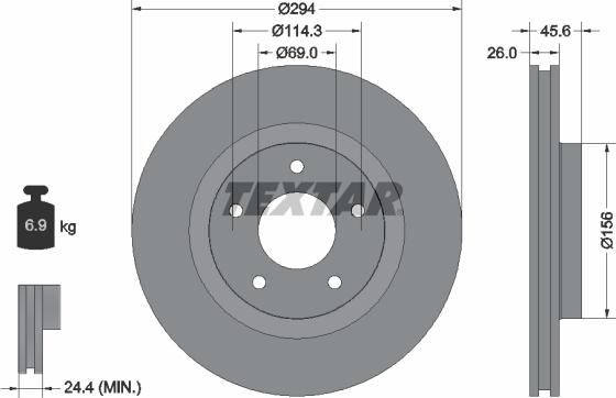 Textar 92184405 — Tarcza hamulcowa