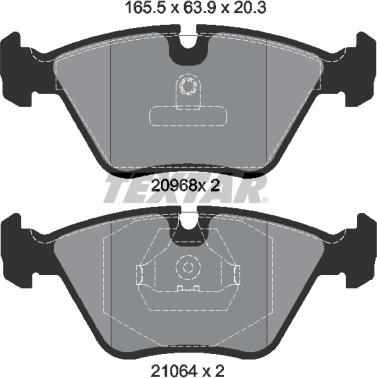 Textar 2096801 — Zestaw klocków hamulcowych, hamulce tarczowe