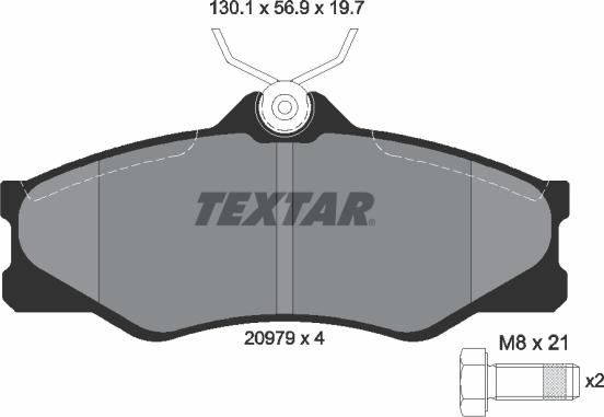 Textar 2097904 — Zestaw klocków hamulcowych, hamulce tarczowe
