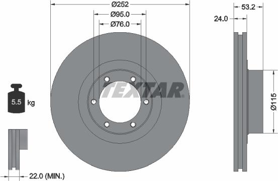 Textar 92017203 — Tarcza hamulcowa