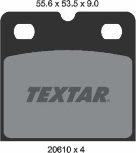 Textar 2061005 — Zestaw okładzin hamulcowych, hamulec postojowy tarczowy