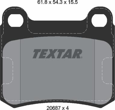 Textar 2068701 — Zestaw klocków hamulcowych, hamulce tarczowe