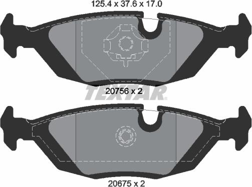 Textar 2067502 — Zestaw klocków hamulcowych, hamulce tarczowe