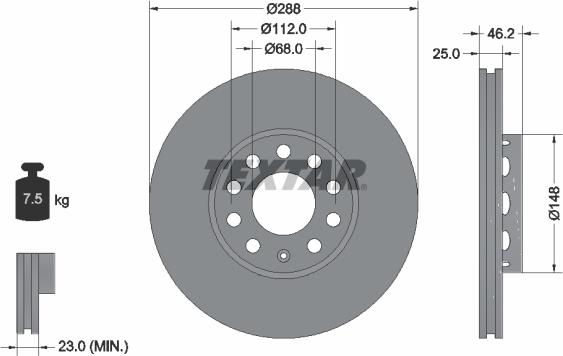 Textar 92057605 — Tarcza hamulcowa
