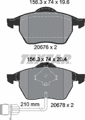 Textar 2067602 — Zestaw klocków hamulcowych, hamulce tarczowe