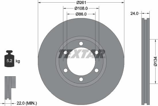 Textar 92234700 — Tarcza hamulcowa